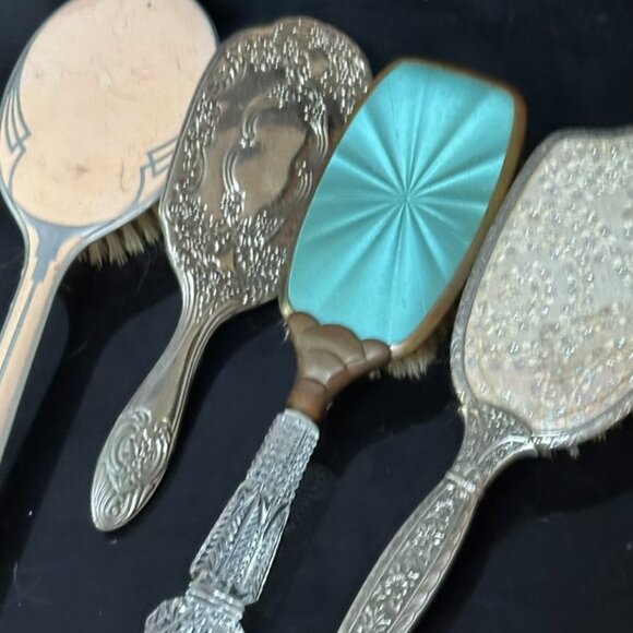 Antique Brush Lot Vanity Vintage Brushes Art Deco Nouveau Shabby Chic 1920s - Picture 1 of 11